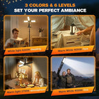 6500LM Camping Lantern & Flashlight | 20000mAh Power Bank, 40H Runtime, Magnetic Tripod | 3 Colors for Tent, Outdoor & Emergency Light