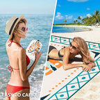 Beach Blanket Waterproof Sandproof Extra Large Beach Mat 79" X 83"/120"x108"for 1-8 Adults Quick Drying Durable Outdoor Picnic Mat for Beach Travel Camping Hiking