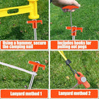 23 Pack Tent Stakes Heavy Duty,10 Inch Non-Rust Metal Tent Pegs Camping Stakes,Ground Stakes Tent Spikes for Camping,Garden,Hiking,Grassland,with 1 Pcs Hooked Head & 2 Pcs 10FT Ropes