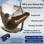 Handwoven Hanging Chair by Yellow Leaf Hammocks - Fits 1 Person, 330lb Max - Kick Back for Full-Body Recline - Weathersafe, Ultra Soft, Hang Anywhere - Color: Grey