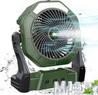 Ausic Portable Misting Fan for Outdoor Cooling, [8-35Hrs] Battery Powered Mist Fans with Water Misters & LED Lantern, 8-Inch, 250mL Tank, for Patios, Home, Outside, Camping, Outdoor&Indoor Use