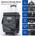 Odoland 48/72 Can Rolling Cooler Bag with Wheels & Handle, Collapsible Insulated Ice Chest for Beach, Camping & Tailgating - Portable Travel Soft Cooler on Wheels, Collapses for Easy Storage