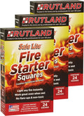 Rutland Safe Lite Fire Starter Squares - Heavy Charcoal Starters for Fireplace, Grill Pit, BBQ & Campfires - USA-Made Camping Accessories - Odorless Long Burn - 2.5 Lbs 72 Squares