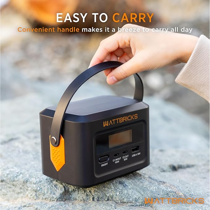 120-Watt Peak With 99.2Whr Portable Power Station, Airline Approved, USB-C 100W, Solar Generator Power Supply for Home Camping RV, Emergency (H100)