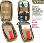 Tactical MOLLE Medical Pouch, Rip-Away EMT First Aid Pouch IFAK Trauma Kit Everyday Carry Survival Bag Include Cross Patch