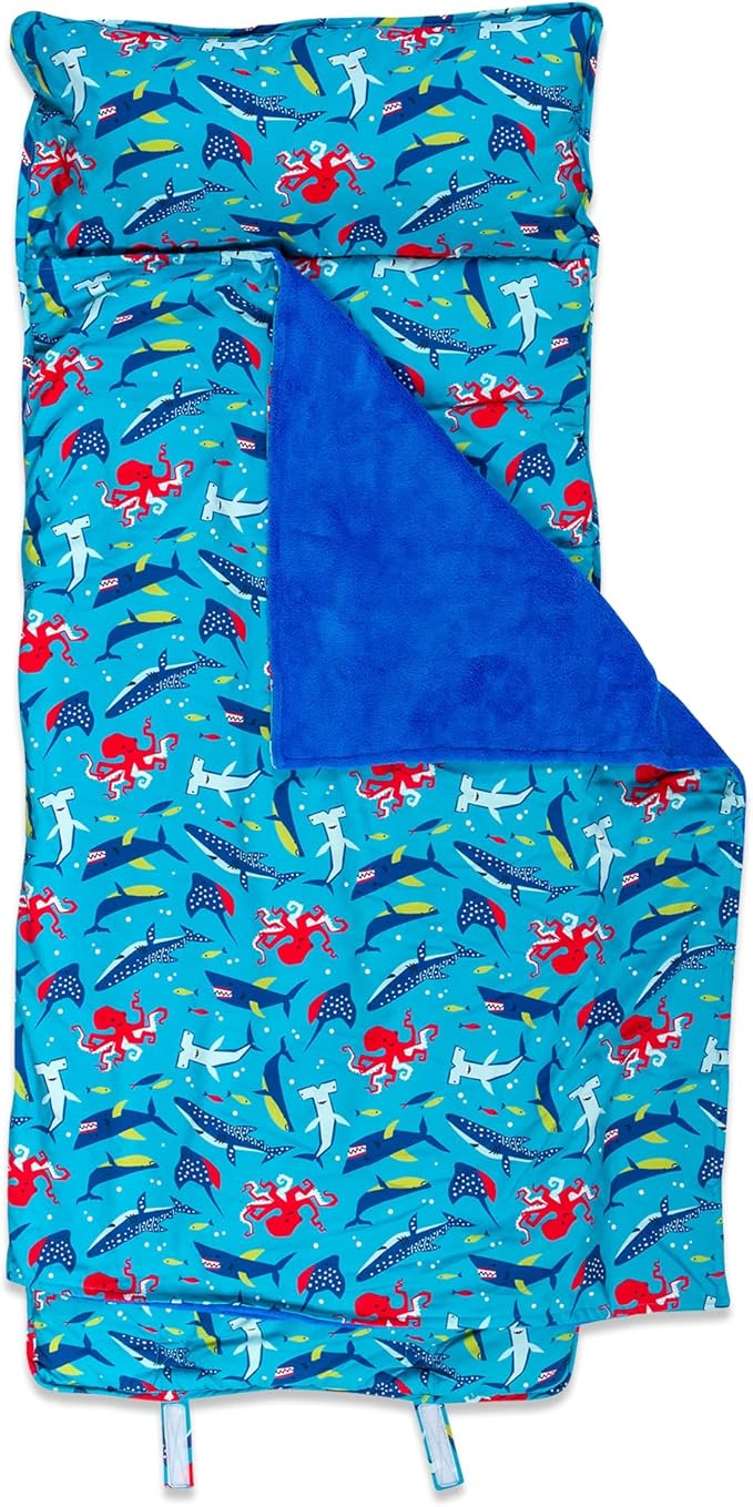 Stephen Joseph, Toddler All Over Print Nap Mat with Soft Blanket and Removable Pillow for Boys & Girls, Kids Sleeping Bag for Elementary, Daycare, Preschool with Carry Handle