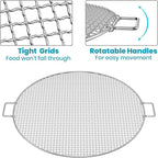 Stanbroil Fire Pit Cooking Grill Grate - Outdoor Round BBQ Campfire Grill Grid - Camping Cookware - Stainless Steel, 24 Inch
