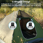 0.4IN Tent Pole Clips [20PCS] - C-Shaped Clamp Use for Camping & Awning Tent & Canopies Poles - [POM Plastic] Tent Pole Attachment Clips Webbing Strap Clamp