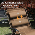 TIMBER RIDGE Oversized Zero Gravity Chair, 33In Wide XXL Zero Gravity Reclining Chair with Side Table, Full Padded Lounge Chair for Outdoor Camping Patio Lawn, Heavy Duty Supports 500lbs, Brown-2 Pack