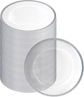 PARTY BARGAINS 13-Inch Charger Plates - 96 Pack, Clear Silver Rim, Heavy-Duty Disposable Chargers for Elegant Dining - Ideal for Weddings and Formal Events