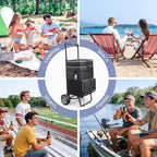 KEDSUM 84-Can Large Cooler with Wheels, 100% Leakproof Wheeled Cooler with 7" Big Wheels & Widen Wheel Track, Backpack Coolers Ideal for Beach, Camping, Fishing & Travel, Telescoping Handle