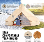 Happybuy Canvas Bell Tent - 4 Seasons Breathable 100% Cotton Canvas Yurt - w/Stove Jack, Luxury Glamping Tent Waterproof for Family Camping, Hunting, Party