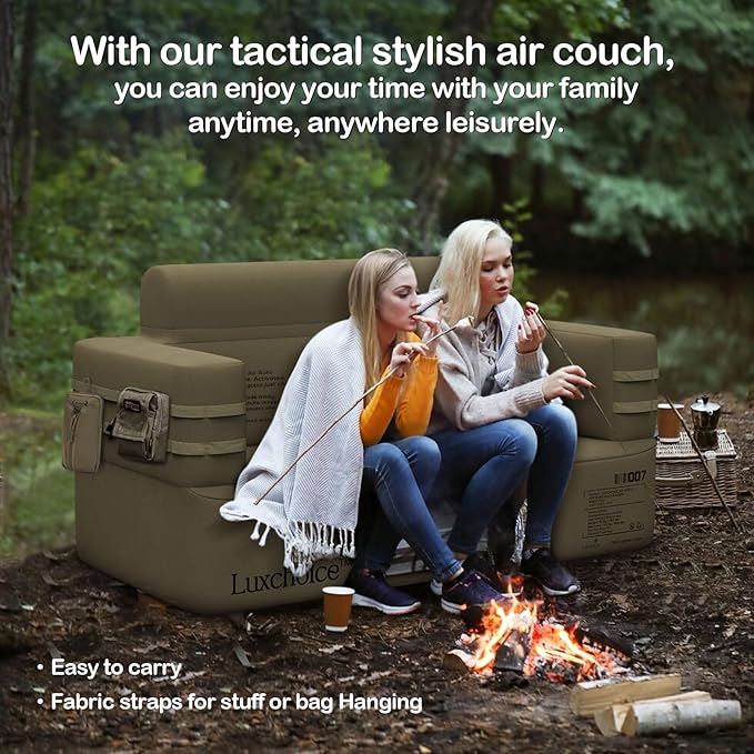Inflatable Couch Multifunctional Durable Inflatable Sofa with Built in Pump Inflatable Furniture Portable Blow Up Couch for Camping Backyard Outdoor Glamping Inflatable Chair Movie Loveseat | Auto Cordless Pump, Easy inflation, Puncture Resistant, Port...