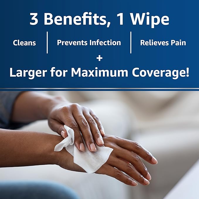 Dermoplast Wound Wipes, Medicated Antiseptic Wipes, First Aid Cloths, Analgesic for Minor Cuts, Scrapes and Burns on The Go, Sting Free Formula, 10 Individual Cloths (Packaging May Vary)