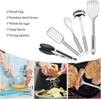 Camping Cooking Utensils Set, Stainless Steel Grill Tools, Camping BBQ Cookware Gear and Equipment for Travel Tenting RV Van Picnic Portable Kitchen Essentials Accessories