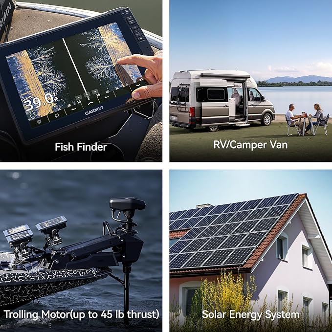 Power Queen 12V 50Ah LiFePO4 Battery Upgrade, Lithium Battery with 50A BMS Protection, Up to 15000 Cycles, Portable & Lightweight for RV Camping, Trolling Motor,Fish Finder, Solar