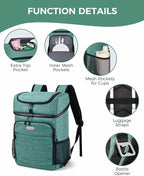 BAGLHER Lightweight Insulated Cooler Backpack - 30 Cans, Leak-Proof for Lunch, Picnic, Hiking, Camping Trips