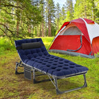 LILYPELLE Lounge Chair with Mattress, Heavy Duty Outside Lounge Chair Outdoor Portable Folding Lounge Chairs Sleeping Cots Bed for Camping, Pool, Beach, Patio