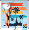 Beach Blanket Waterproof Sandproof Extra Large Beach Mat 79" X 83"/120"x108"for 1-8 Adults Quick Drying Durable Outdoor Picnic Mat for Beach Travel Camping Hiking