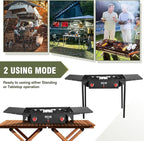 Bestfire 2 Burner Propane Camping Stove,150,000 BTU,Exclusive One-Touch Auto Ignition (Safer & Convenient),2 Side Shelves,CSA-Certified,30s Tool-Free Setup,Portable for Camping, Estufa De Gas Portatil