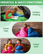 KingCamp 45°F Kids Sleeping Bag, Lightweight Waterproof & Compact Flannel Sleeping Bags Cold Weather & Warm Youth Essentials Gear Accessories for Camping, Fits 10-12 Children up to 4'7"-5'5" Tall