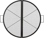 VEVOR X-Marks Fire Pit Grill Grate, Foldable Round Cooking Grate, Heavy Duty Steel Campfire BBQ Grill Grid with Handle and Support X Wire, Portable Camping Cookware for Outside Party, 36 Inch Black