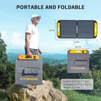 VTOMAN FlashSpeed 300 Portable Power Station with 110W Solar Panel, 230Wh LiFePO4 Battery Generator for Home Blackout, Emergency, Camping (2 Separate Packages)