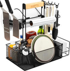 Geesta Grill Caddy for Outdoor Grill, BBQ Picnic Camping Caddy with Paper Towel Holder & Magnetic Tool Holder, Condiment Storage Utensil Kitchen Organizer for RV Camper, Tailgate Accessories