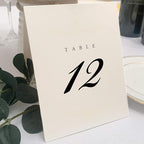 Decadent Flourish Wedding Table Numbers (Select Color/Quantity), Champagne, Ivory, 1-45, Double Sided, Tent or Use in a Stand, Great for Parties & Restaurants - Made in the USA