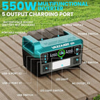 550W Power Inverter for Makita 18V, DC 20V to AC 110V Pure Sine Wave, Portable Power Station with 2 USB Ports & 1 AC Outlet & 1 Type-C Fast Charging, Battery Adapter with LED, Battery Not Included