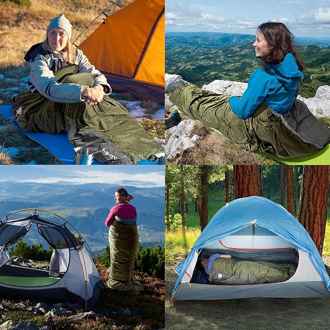 Night Cat Backpacking Tent with Inflatable Sleeping Pad Sleeping Bag for 2 Persons Outdoors Easy Clip Setup Tent Camping Combo Set