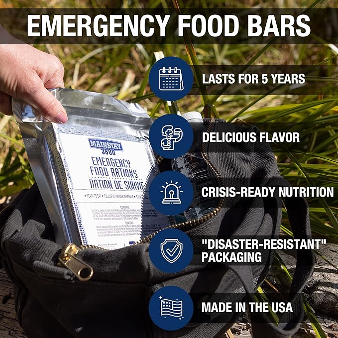 4Patriots 1-Week Survival Food Kits + Emergency Food Bars Bundle: 60 Long-Lasting Tasty Servings