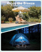 Solar Ceiling Fan Light, Battery Operated Camping Fan with Remote Contorl & 20W Portable Foldable Solar Panel, Rechargeable Gazebo Fan Light for Tent Canopy Pergola Travel