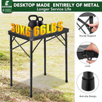Small Metal Folding Table 3 Adjustable Heights, 23.6''×15.7''×27'' Heavy-Duty Portable Picnic Table for Outdoor Camping, Garden, Patio, Grill, BBQ, Party, 2Ft (Small, Black)