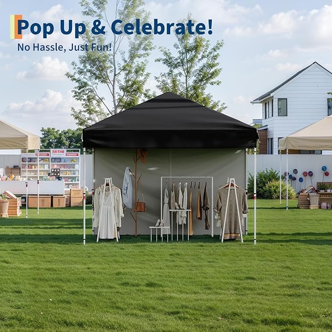 Garvee 10x10 Pop Up Canopy Tent, Heavy Duty Commercial Instant Shelter with One-Person Setup, UPF 50+ Waterproof, 100 Sq Ft Shade for Outdoor Events, Camping, Farmers Market