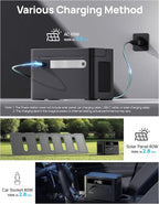 2026 Portable Power Station 230.4Wh LiFePO4 Battery, 350W Power Bank with AC Outlet 110V/ 700W Surge, Solar Generator Fast Charging for Hurricane Emergency, Laptop, Camping, RV, Off-Grid Living