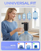Water Jug Pump for 5 Gallon Bottle – Portable Electric USB-C Charging Dispenser, Dual Powerful Motors, Fast Flow, Fits 2-5 Gallon Jugs – Ideal for Home, Office, Camping, RV, Black