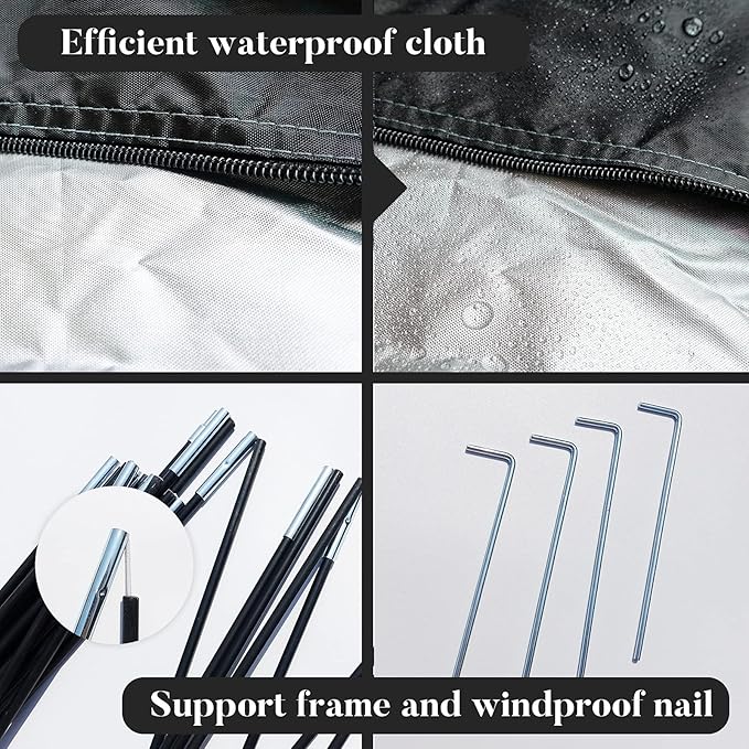78.8 x 31.5 x 65 in, Outdoor Bike Covers Storage Shed Tent,210D Oxford Thick Waterproof Fabric,Outdoor Aluminum Alloy Bracket Bicycle Storage shed, Neat Tent Bicycle Cover