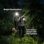 BioLite Range 500 Waterproof, Fast-Charging Rechargeable Headlamp, Midnight Grey, 500 Lumens, USB-C Charging, 100m Beam, 200 Hour runtime