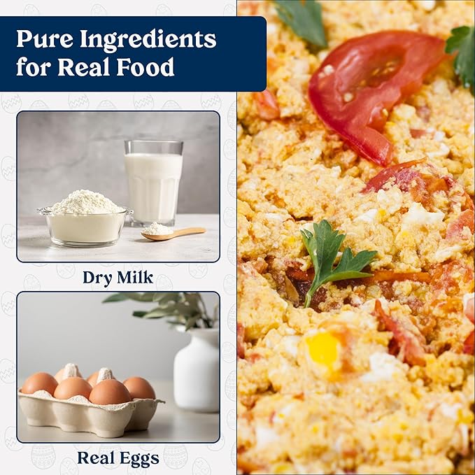 Augason Farms Pasteurized Scrambled Egg Mix Can – Emergency Food Supply, Dehydrated scrambled egg for Baking & Camping - Gluten Free Survival Food with Long Shelf Life - 57 Servings