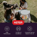 Keter Go Bar 4.2 Gallon Portable Beer and Wine Cooler with Handle and Pop Up Outdoor Table Perfect for Your Patio, Picnic, and Beach Accessories, Graphite