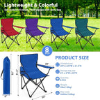 8 Pcs Folding Camping Chairs with Cupholder and Carry Bag Regular Size Portable Lightweight Lawn Chair with Mesh Side Pocket for Fishing Hiking Picnic Beach Outdoor Party (Chic)