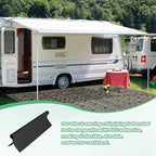 5.4 Yards Awning Rail Piping, Black Awning Rail Insert with Solid PVC Core, 6mm Double Flap Awning Tent Piping Insert for RV Camping Caravan Camping Tent Accessories