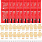 60 Pcs Emergency Fire Blankets for Home and Kitchen 40x40 Inch 20 Fiberglass Fire Suppression Blankets with 20 Fireproof Gloves & 20 Hooks for House Grill Fireplace Camping Car Warehouse Safety