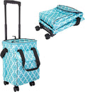 dbest Products Ultra Compact Cooler Smart Cart 360 Insulated Collapsible Rolling Tailgate BBQ Beach, Moroccan Tile