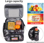MOV COMPRA Tactical Lunch Bag for Men Insulated Lunch Box Leakproof Large Capacity Thermal Cooler Bag with MOLLE Water Bottle Pouch for Adults for Work Picnic Camping（Camouflage Grey）