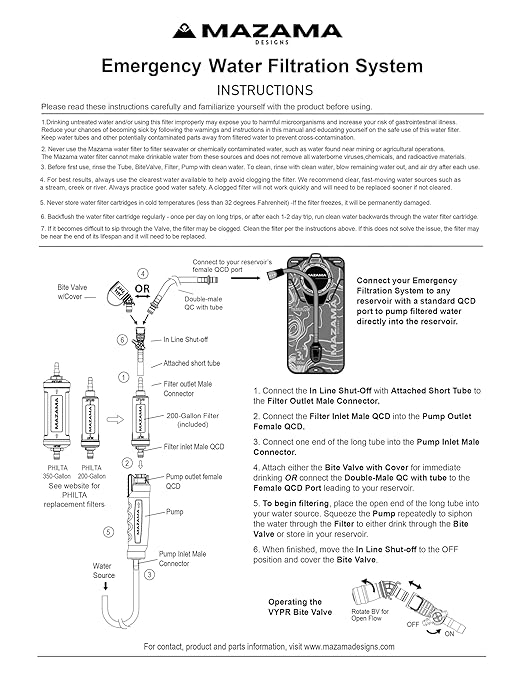 Personal Portable Water Filter System Outdoor Emergency Survival Gear Water Solutions Tactical Gear for Hiking Camping Travel Hunting Fishing Backpacking Also Connects to Hydration Bladders