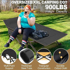 DoCred Oversized XXL Folding Camping Cot with Mattress, 2 Pack Heavy Duty Sleeping Cot Bed Portable Adults Outdoor Bed with Carry Bag, Travel Camp Cots