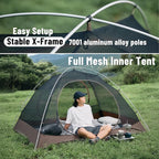 Naturehike Cloud River Tent [2025 Upgrade] - 2-3 Person Lightweight Backpacking Tent, Black Coating for Sun Protection, Windproof & Rainproof, Easy Setup for Camping Hiking Travel, Double Layer Tent