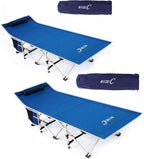 Nice C Camping Cots, Cots for Adults, Folding Cot Bed, with Pillow, Carry Bag & Storage Pocket, Extra Wide Sturdy, Holds Up to 500 Lbs (2, Blue)